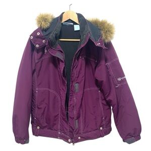 Gotcha Y2K Eggplant Purple Hooded Snow Winter Waterproof SkiJacket - New - Med